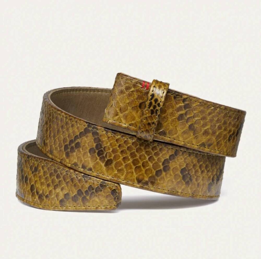 NEW CLARIS VIROT women's python belt in khaki